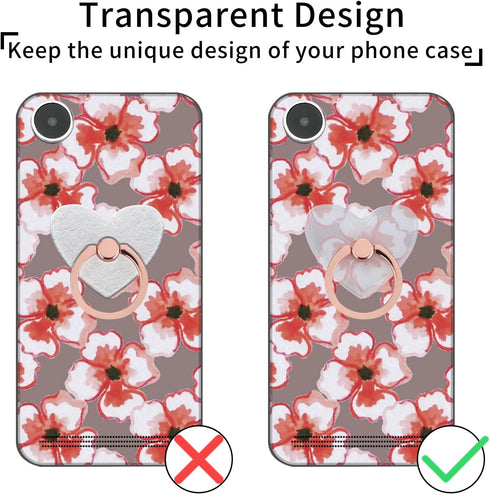 4Pcs Clear Cell Phone Ring Holder Transparent Phone Grips Stand Holder 360 Degree Rotation Finger Ring Holder for Most Phones, Tablet and Case(4 C...