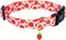 Cute Cotton Dog Collar for Small Medium Large Dogs Special Design Cute Pink Strawberry Dog Collar for Girl Female Dogs Soft Adjustable Strawberry ...