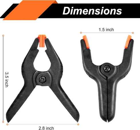 20 Packs Spring Clamps, 3.5 inch Spring Clamps Heavy Duty for Crafts and Professional Plastic Spring Clamps for Woodworking, Small Spring Clips Cl...
