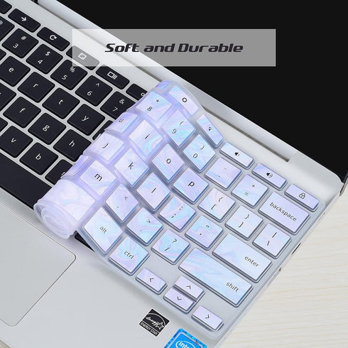 2Pack HP Chromebook Keyboard Cover 14 Inch Compatible with HP Chromebook x360 11.6" 14" Touchscreen 2-in-1 Laptop 14-DA 14B-CA Series Skin(Marble+...