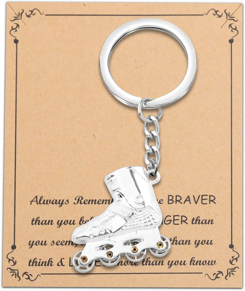 BNQL Roller Skate Gifts Keychain Roller Skating Gifts Roller Skater Gift for Skating Lover Team Gifts Roller Skates Key ring (roller skate keychai...
