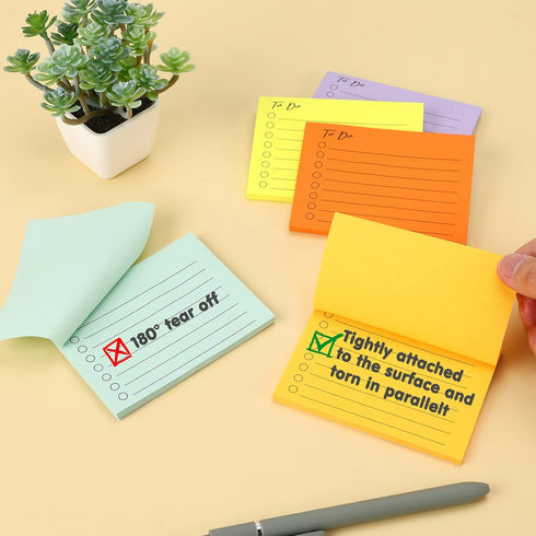 EOOUT 15 Pack Lined Sticky Notes, 3"x4", 750 Sheets, to Do List Notepad, Sticky Notes with Lines,15 Colors, Square Sticky Notes for Office, Meetin...