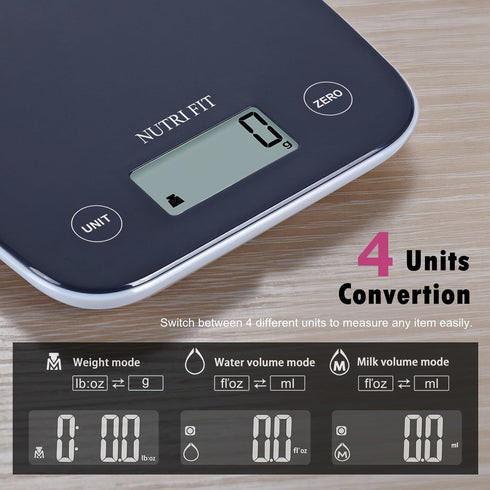 NUTRI FIT Digital Food Scale, 11lb Kitchen Scale Digital Weight, Cooking Scale for Food Ounces and Grams, 4 Units with 0.1oz/1g Precision, LCD Dis...
