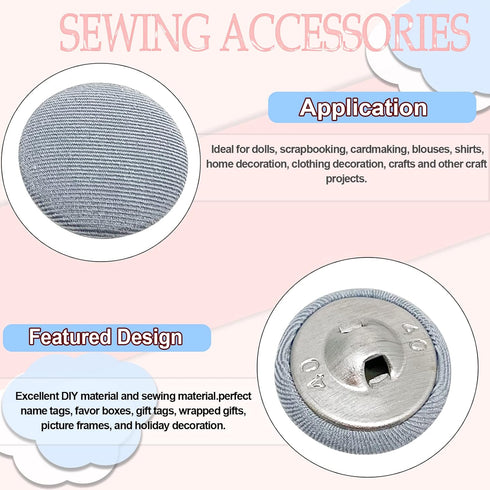 20Pcs Flatback Fabric Covered Button for Suits Gowns Blouses DIY Sewing Accessories,25mm/1in(8#;Light Blue)...
