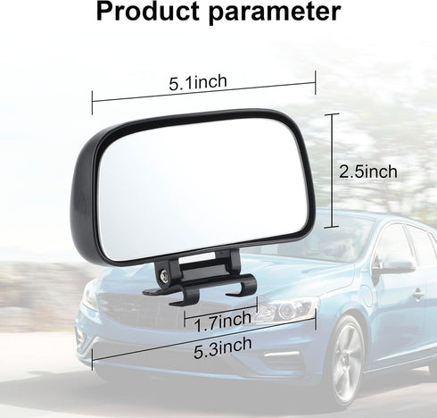 LivTee Blind Spot Mirror, Adjustable Mounted Blindspot Mirror HD Glass Wide Angle View, Side Rearview Mirror Universal, Black...