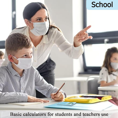 Basic Calculator, Desktop Cute Pocket Size Mini Calculators for School, Office, Home (Light Blue)...
