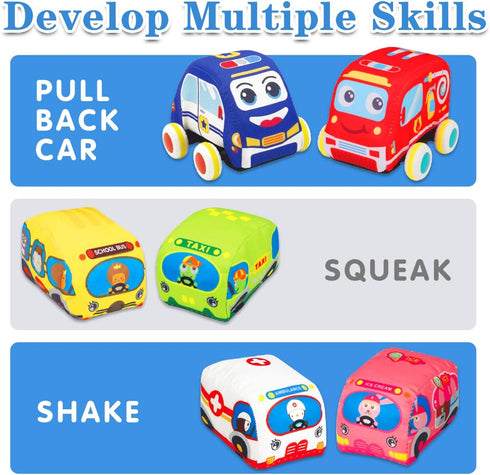 Baby Toys 6 to 12 Months - Soft Car Toys for 1 Year Old Boy Girl with Playmat Storage Bag - Infant Baby Toys 12-18 Months Toddler Toys Age 1-2 - 1...