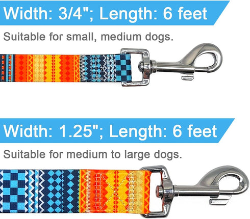 MayPaw 6FT Nylon Dog Leash Printing Floral Pattern Colorful Pet Leash for Puppy Small Medium Large Dogs...