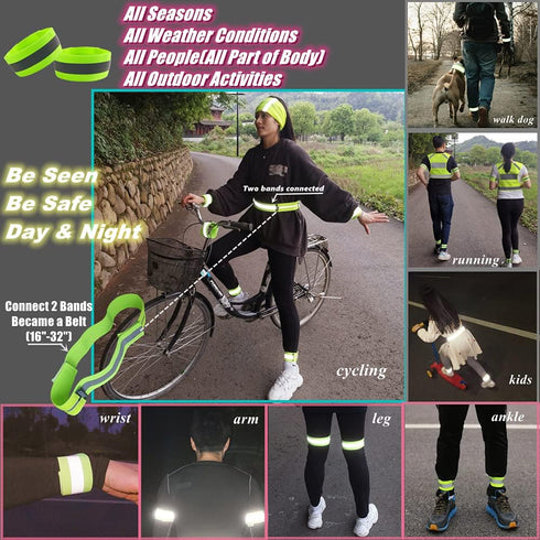 Reflective Running Gear,Reflective Bands for Arm/Wrist/Ankle/Leg,Biking Accessories for Women and Men...
