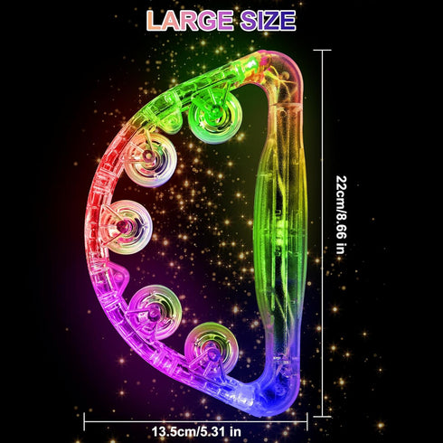 Aywewii LED Tambourine, Light Up Toys Handheld Musical Flashing Tamborine Autism Toys Party Supplies for Birthday Anniversaries Gifts for Kids Adu...
