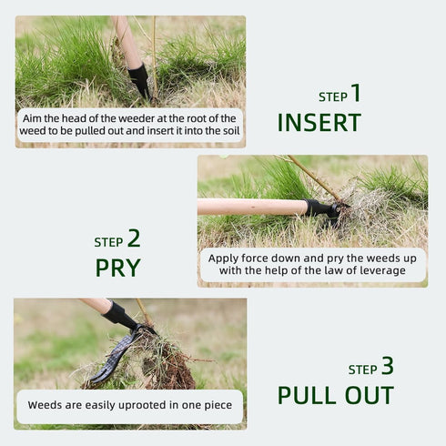 Garden Weed Puller Tool Device Manual Weeding Tool with Claw Stand Up Weed Root Pulling Tool and Picker, Grabber That Allows for Standing Use No B...