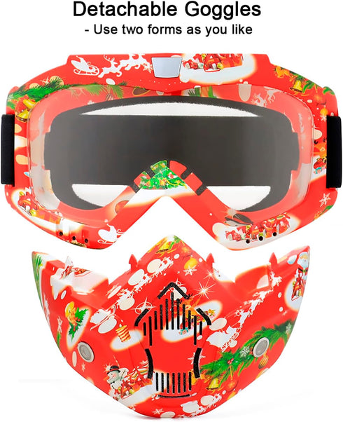 SPOSUNE Motorcycle Goggles Paintball Mask, Detachable Face Mask ATV Goggles, Dirt Bike Goggles Safety Ggoggles for Men Women...