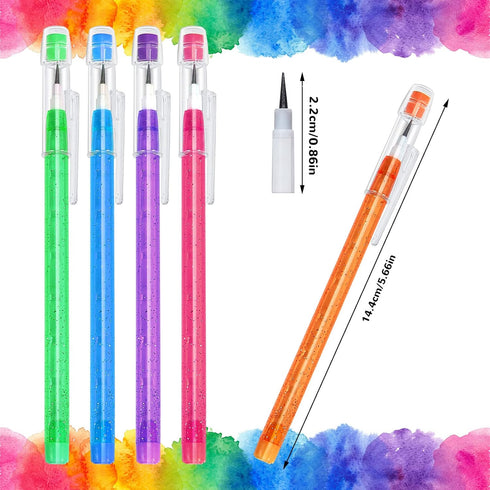 Outus Non-Sharpening Pencils HB Translucent Pencil Stacking Point Pencils for Kids Stackable Pencil with Matching Eraser for Taking Notes, Writing...
