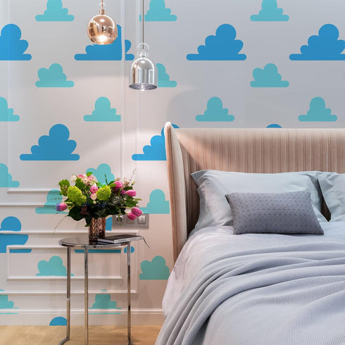 FINGERINSPIRE 3PCS Large Cloud Paint Stencil 2 Size Wall Stencils for Kids Bedroom Decoration Reusable Clouds Stencil Plastic Hollow Out Art Craft...