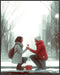 Posterizer 1 pcs-Valentine's Day proposal in a snowy park cute poster -3-Romantic Art-Holiday Poster Collection-Gift for Couples boyfriend girlfri...