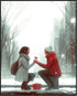 Posterizer 1 pcs-Valentine's Day proposal in a snowy park cute poster -3-Romantic Art-Holiday Poster Collection-Gift for Couples boyfriend girlfri...