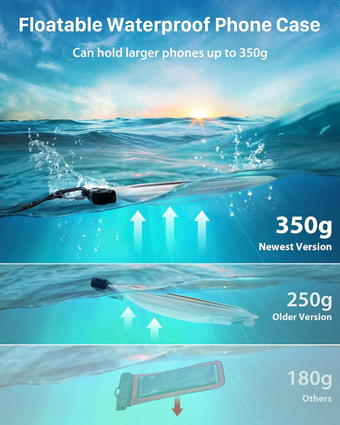 YOSH 2024 IPX8 Floating Waterproof Phone Pouch, Floatable Waterproof Phone Case Dry Bag for Swimming with Adjustable Lanyard for iPhone 15 14 13 1...