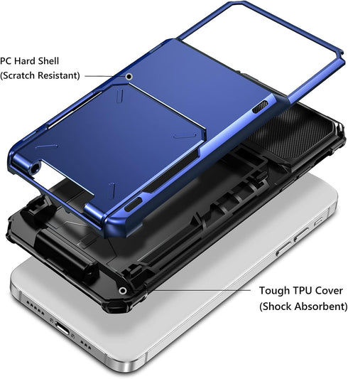 Vofolen Case for iPhone 13 Pro Max Case Wallet 4-Card Holder ID Slot Flip Door Hidden Pocket Anti-Scratch Dual Layer Hybrid TPU Bumper Protective ...