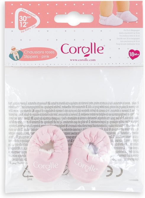 Corolle Baby Doll Pink Slippers Outfit Accessory - Mon Premier Poupon Clothing and Accessories fit 12" Dolls, for kids ages 18 months and up...