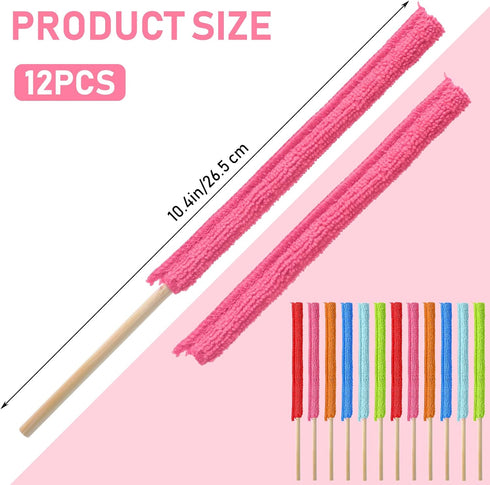 12PCS Microfiber Dusters Fan Cleaner Mini Detail Duster Sticks for Crevice Cleaning, Gap Dust Split Cleaner for Home Car Windows Vent Blind Fan an...