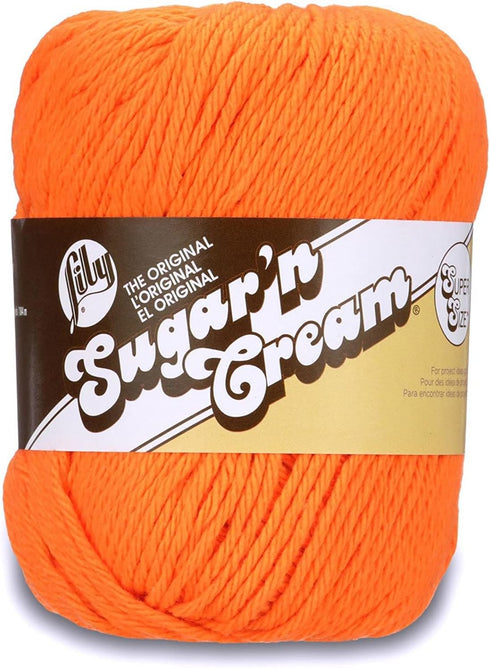 Lily Sugar'N Cream Super Size Hot Orange Yarn - 6 Pack of 113g/4oz - Cotton - 4 Medium (Worsted) - 200 Yards - Knitting/Crochet......