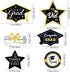 Black and Gold Graduation Decorations Set of 24 Class of 2025 Table Decor Congrats Grad Party Centerpiece Sticks Table Toppers Graduation Party Su...