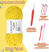 2 Pack T-Shirt Yarn Set?Yellow Knitting Crochet T Shirt Yarn?Tshirt Yarn Kit for Crocheting, Ribbon Cotton Yarn, Knitting Yarn Ball......