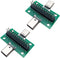 2 Pcs USB 3.1 Type-C Male to Female Test Board with PCB Board 24 Pins 2.54 mm Double-Sided Socket with pin Header Connector for Date Line Wire Cab...
