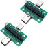 2 Pcs USB 3.1 Type-C Male to Female Test Board with PCB Board 24 Pins 2.54 mm Double-Sided Socket with pin Header Connector for Date Line Wire Cab...