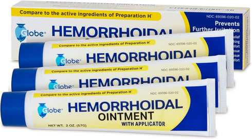 Hemorrhoidal Pain Relief Ointment 2 oz (56g) Per Tube Hemorrhoid Treatment for Fast Acting Itch, Swelling, and Maximum Strength Pain Relief (3 Pac...