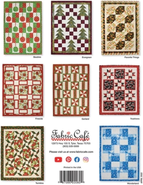 Fabric Cafe Make it Christmas with 3 Yard Quilts, White...