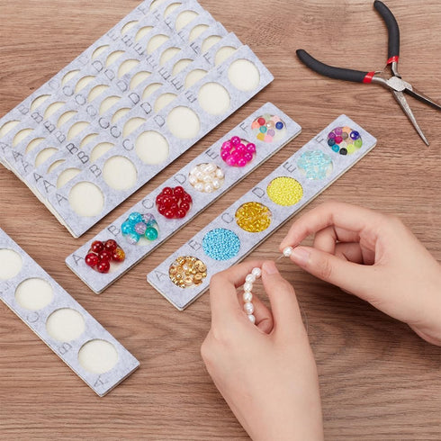 PH PandaHall 10pcs Bead Design Trays Bead Mat Beading Boards Felt Jewelry Bracelet Organizer Storage Tray for Jewelry Making Creating Bracelets Ne...