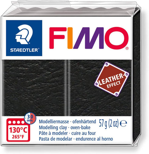 STAEDTLER Fimo Leather-Effect Oven-Hardening Modelling Clay Black 8010-909...