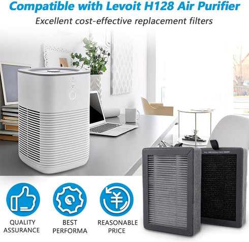 LV-H128 Replacement Filter Compatible with LEVOIT LV-H128/PUURVSAS (HM669A) / ROVACS (RV60) Air Purifier, LV-H128 H13 True HEPA Replacement Filter...