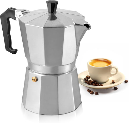 Mixpresso 3 Cup Moka Pot Cuban Coffee Maker, Moka Pot for Gas, Electric Stove Top, Classic Italian Coffee Maker, Stovetop Espresso Maker, Camping ...