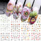 12 Sheets Lily Flowers Nail Stickers Water Transfer Decals Slider Nail Art Decorations White Flower Green Leaf Geometric Line Sliders Spring Flora...