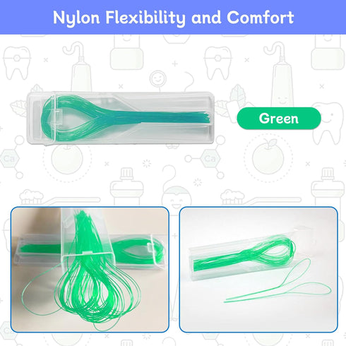 70 Count Dental Floss Threaders for Braces, Bridges, and Implants, Orthodontic Floss Needle Threaders, Traction Device for Teeth Correction, Denta...