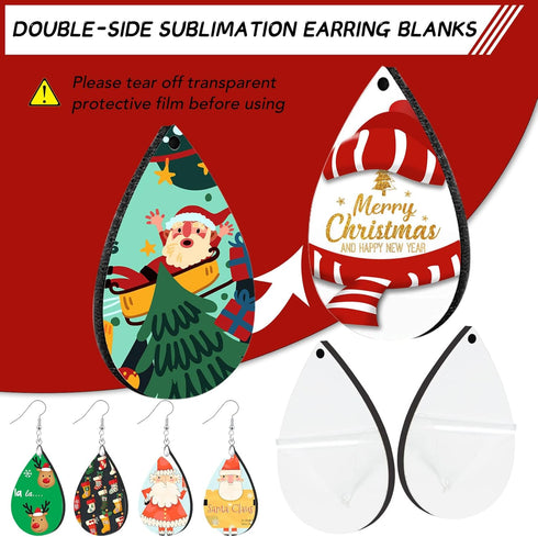 YGAOHF 1.8" Lightweight Wood Earrings Blanks, 16pcs White Teardrop, Unfinished, DIY Sublimation Earring Making...