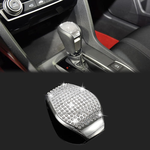 TOMALL Bling Gear Shift Knob Cover Compatible with Honda 10th Civic 2016 2017 2018 2019 2020 2021 Crystal Auto Decorative Accessories(Silver)...