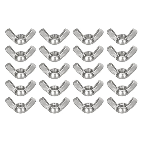uxcell 5/16"-18 Wing Nut 25 Pcs, 304 Stainless Steel Butterfly Wing Nuts Fasteners Parts Hand Twist Tighten Wing Nuts for Machinery Electronic Equ...
