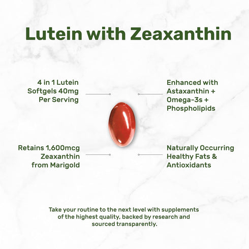 DEAL SUPPLEMENT Lutein and Zeaxanthin Supplements, 40mg Per Serving | 300 Softgels, Enhanced with Astaxanthin, Omega-3s and Phospholipids, Essenti...