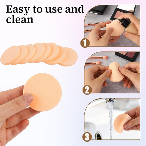 25 Pcs Round Makeup Sponges for Foundation Makeup Sponge Facial Powders Puff Cosmetic Sponge Round Foam Pad Beauty Makeup Eye Face Foundation Powd...