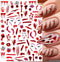 Halloween Nail Art Stickers Blood Nail Decals, 6 Sheets 3D Self Adhesive Halloween Nail Art Supplies Sticker Blood Scar Clown Eye Halloween Nail D...