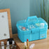 Kinsorcai 11'' Plastic Storage Box with Removable Tray, Multipurpose Organizer and Storage Case for Art Craft and Cosmetic (Blue)...