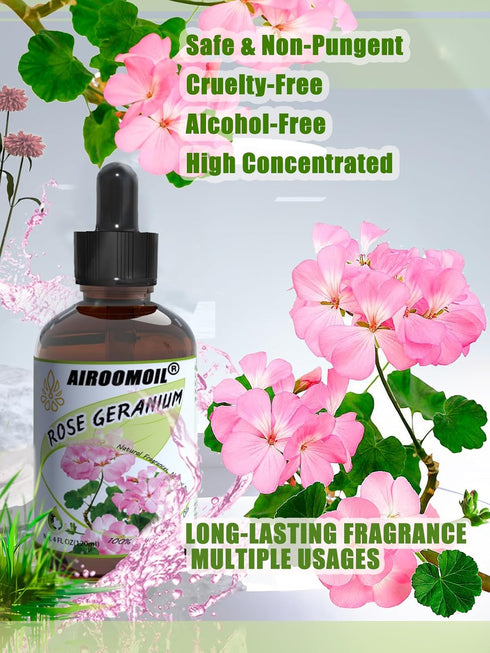 Rose Geranium Essential Oil for Soap Candle Making Laundry Diffuser Scent Oils 4oz...