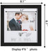 Jinchuan Heart Thumbprint Keepsake Frame and Ink Kit,Wedding Picture Frame Wedding Registry Idea Shower Gift For Bride Newlywed (Black Frame, Silv...