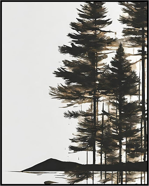 Posterizer 1 pcs- trees and jungle-nature scene style 1-Landscape & Nature Art-Floral Botanical Art- Decor for Home & Office- unframed wall art...