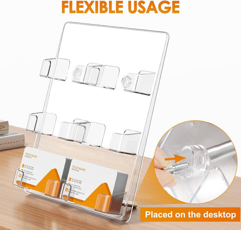 MaxGear Acrylic Business Card Holder Wall Mount, Business Card Stand Business Card Display Stand, Acrylic Card Holder, Business Card Desk Holder B...