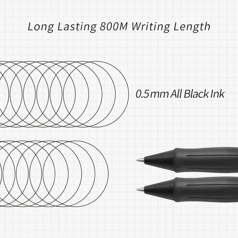Kaco KEYBO Gel Ink Pens Black 5 Pieces 0.5mm Fine Point Aesthetic Pens School Office Supplies Stationery...