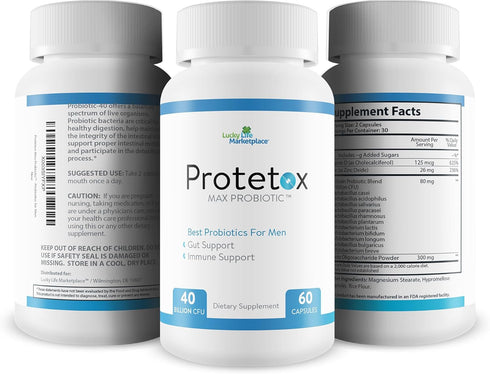 Protetox Max Probiotic - Premium Probiotic Formula - Help Reduce Gut Bloat & Support Digestive Health - Natural Immune Support - Best Probiotics f...